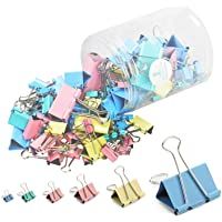 Paquete de 120 Clips de Carpeta Surtidos- 4 Colores- Multicolor- con 6 Diferentes tamaños de Clips de Oficina para el…